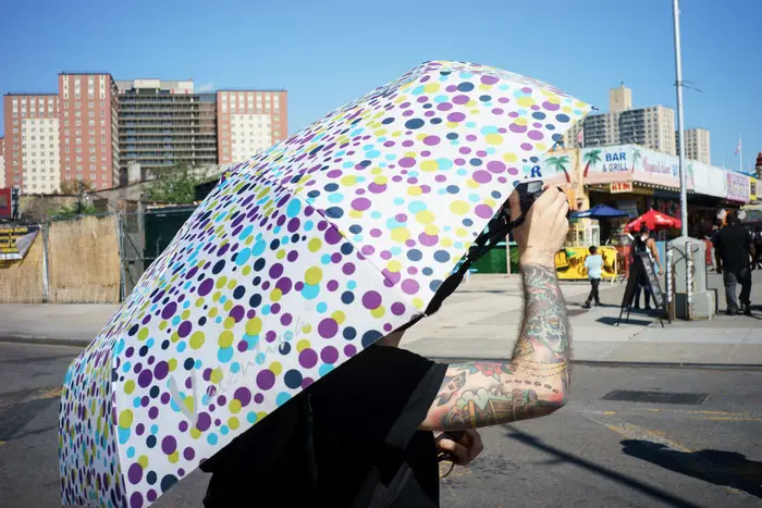 Polka Dot umbrella in Coney Island